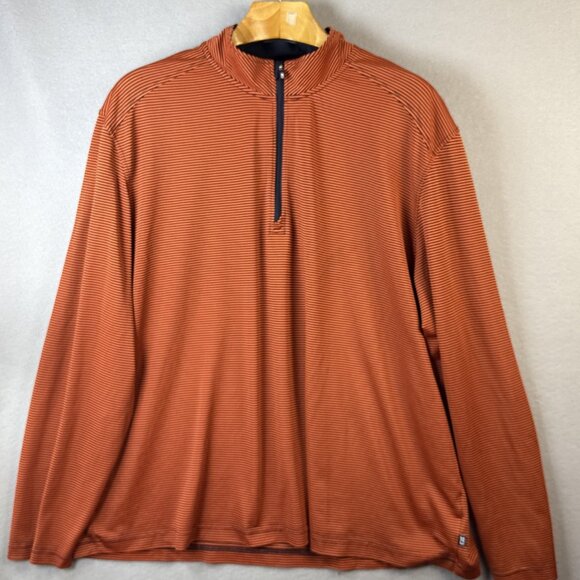 Cutter & Buck Pullover Mens XXL Virtue Eco Pique Micro Stripe Recycled 3/4 Zip O - Picture 2 of 13